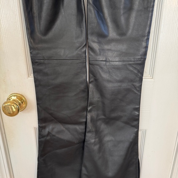 We The Free Faux Leather Pants Black High Rise Straight Leg Size 28 Fits 26 - Picture 8 of 15